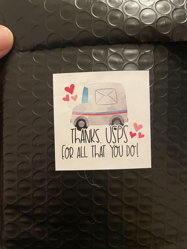 Customer photo review of Thanks USPS for all that you do sticker