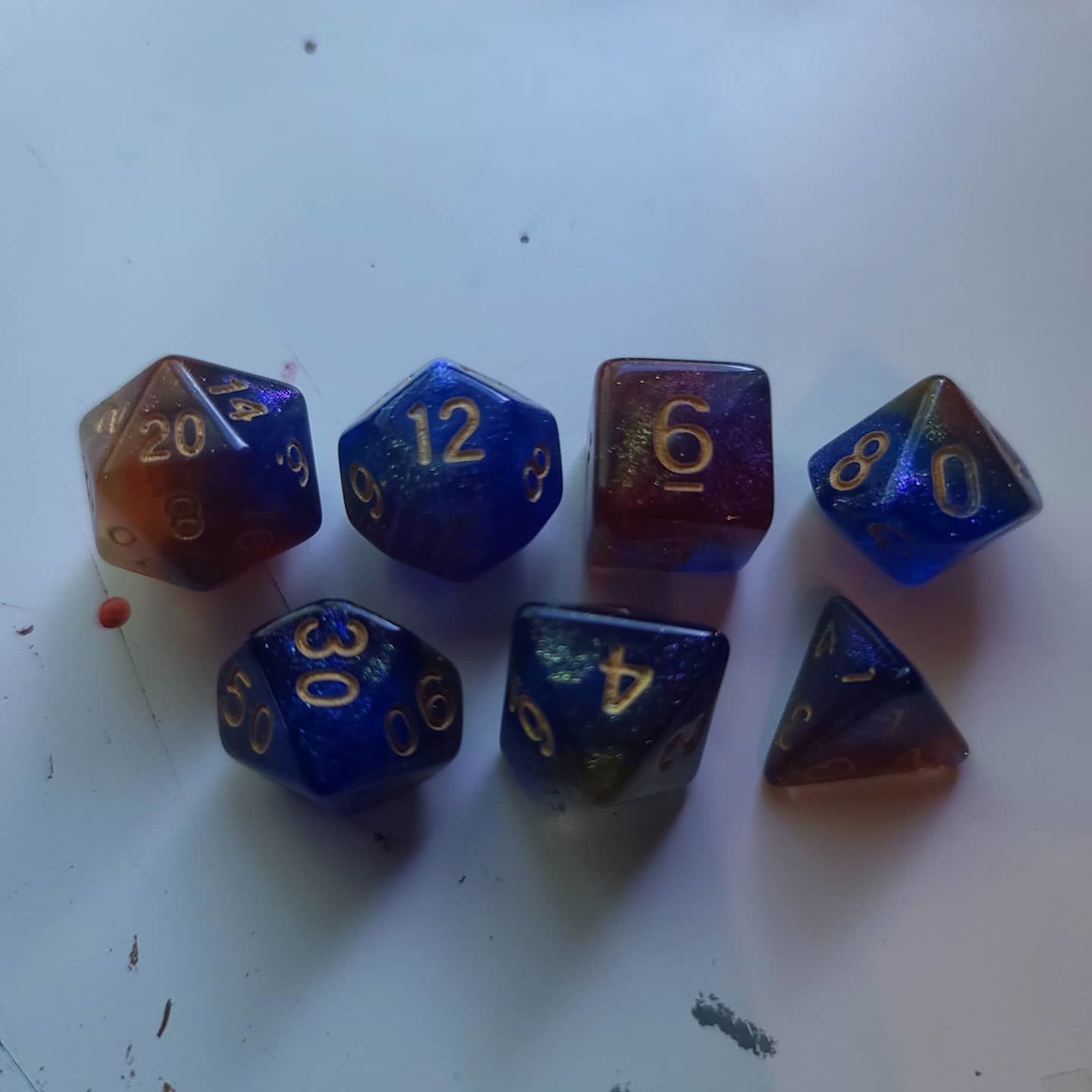 Customer photo review of 3 MYSTERY ACRYLIC DICE SETS