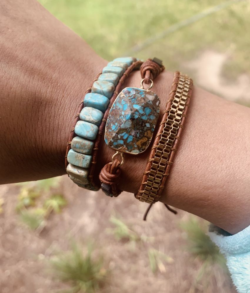 Customer photo review of Türkis & Jaspis Healing - Wickelarmband