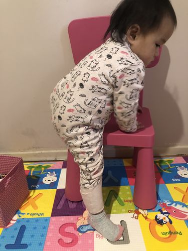 Customer photo review of Crafty Cat Organic Frill Long Sleeve Zipsuit