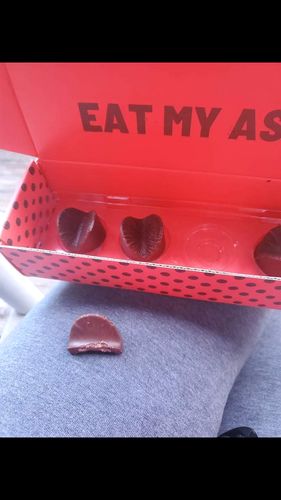 Customer photo review of Eat My Ass Chocolate Buttholes - A Sweet Treat