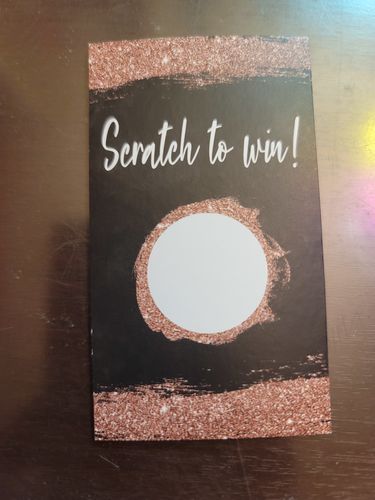 Customer photo review of Rose Gold Glitter and Black Marbled Scratch Off Cards