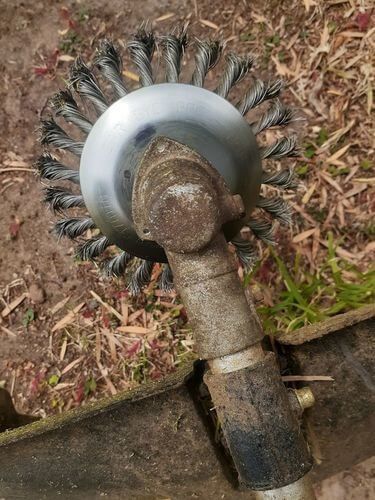 Customer photo review of Trimboss Indestructible Trimmer Head Garden Weed Brush (Upgraded)