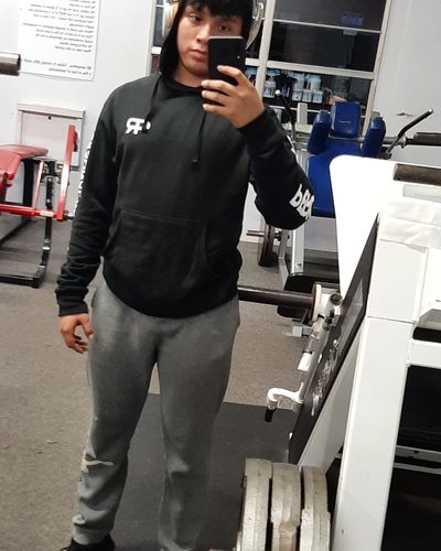 Customer photo review of PR Personal Record Sleeve Print Hoodie - Black