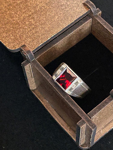 Customer photo review of Men's Ruby Ring with 0.04ctw Natural Diamonds in 925 Sterling Silver