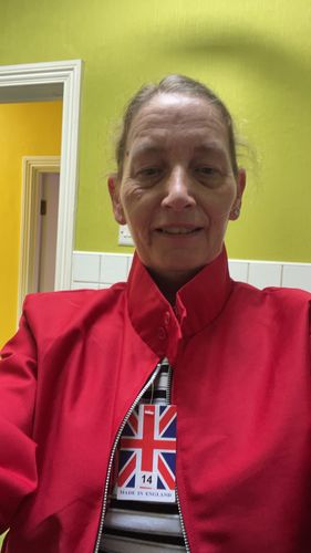 Customer photo review of Womens Classic Harrington Jacket - Red