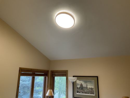 Customer photo review of Scandinavian Wooden Round LED Flush Mount