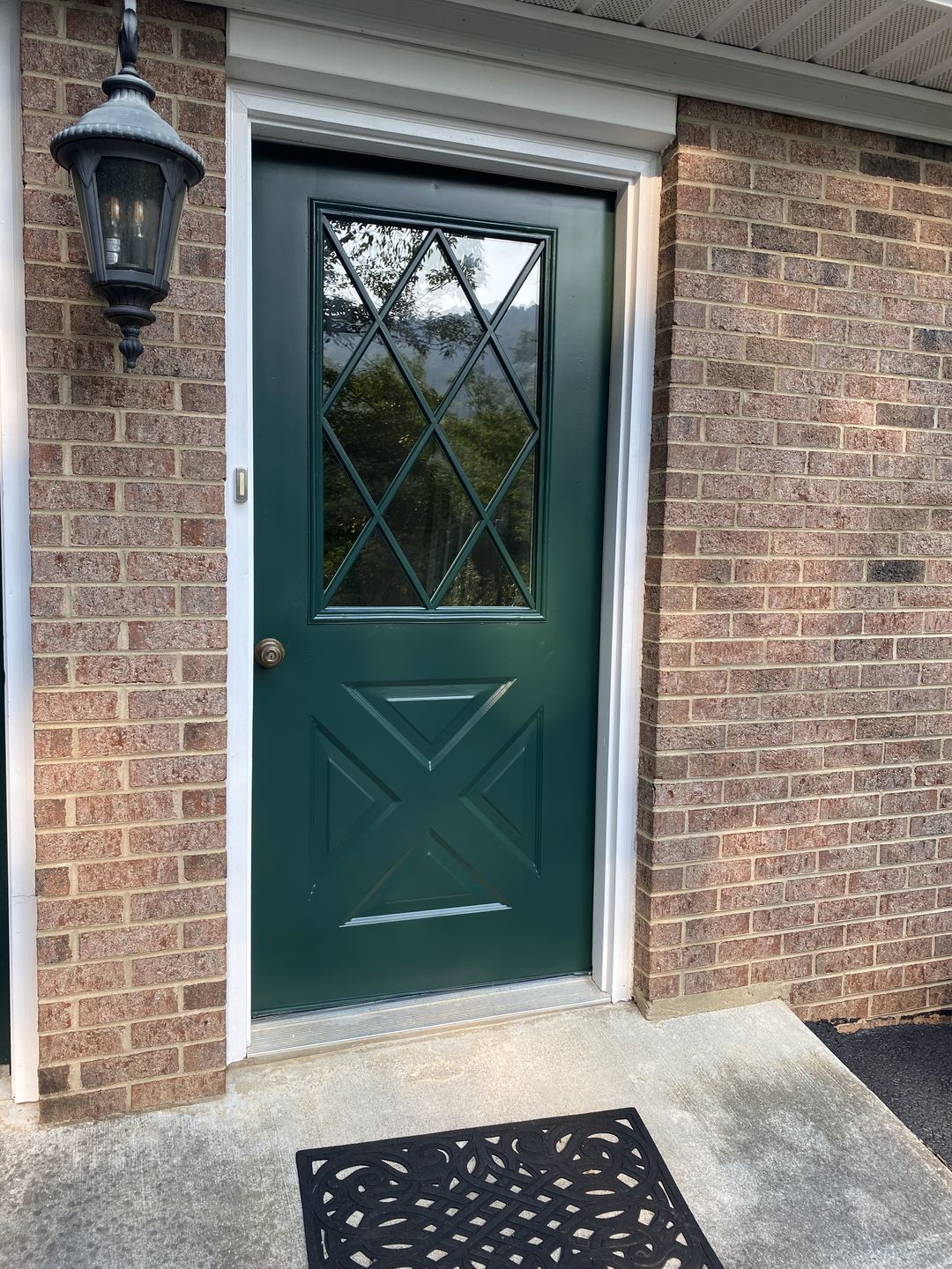 Customer photo review of Clear Diamond Grid Glass and Frame Kit (Half Lite 22" x 36" Glass Size)