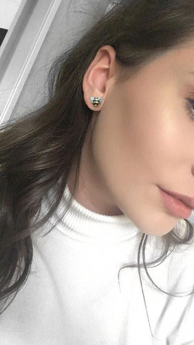 Customer photo review of Original Adopt a Bee Earrings