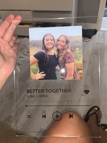 Customer photo review of Custom Song Plaque - The Best Anniversary Gift for Couples
