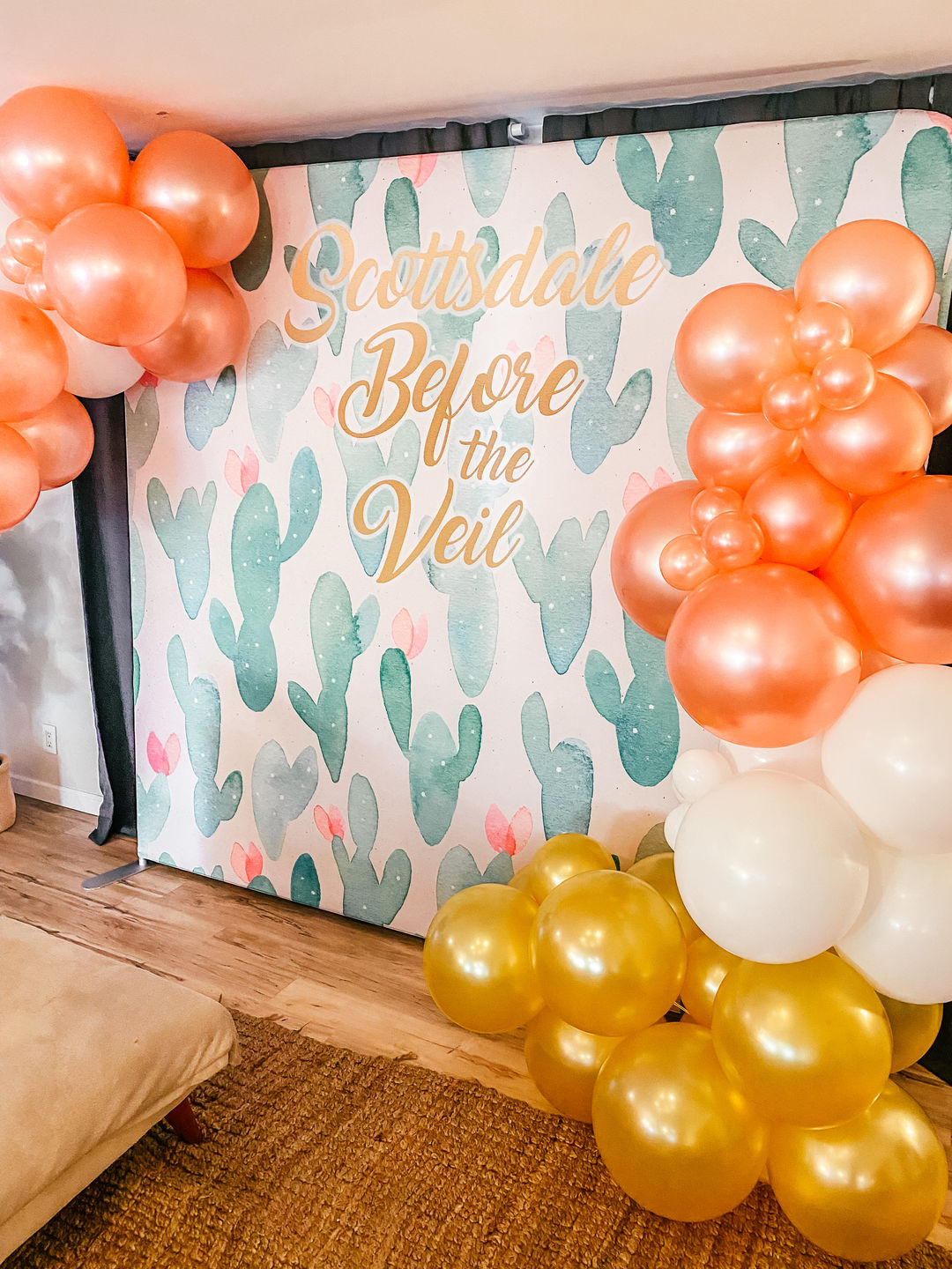 Customer photo review of 8x7ft Double-sided Tension Fabric Pillow Backdrop Cover and Stand