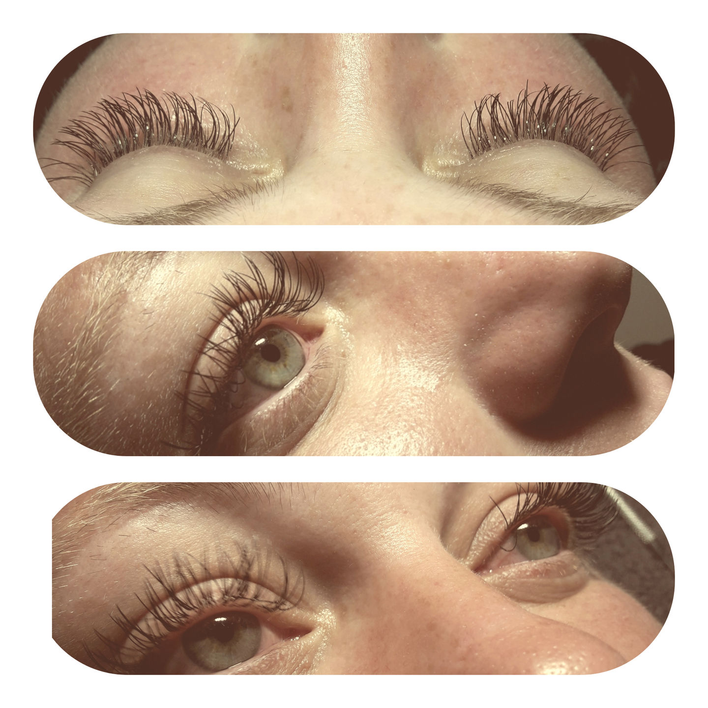 Customer photo review of 0.25 Flat Split Tip Cashmere Eyelash Extensions (16 lines)