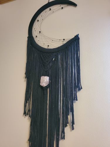 Customer photo review of Black beaded mooncatcher with crystal