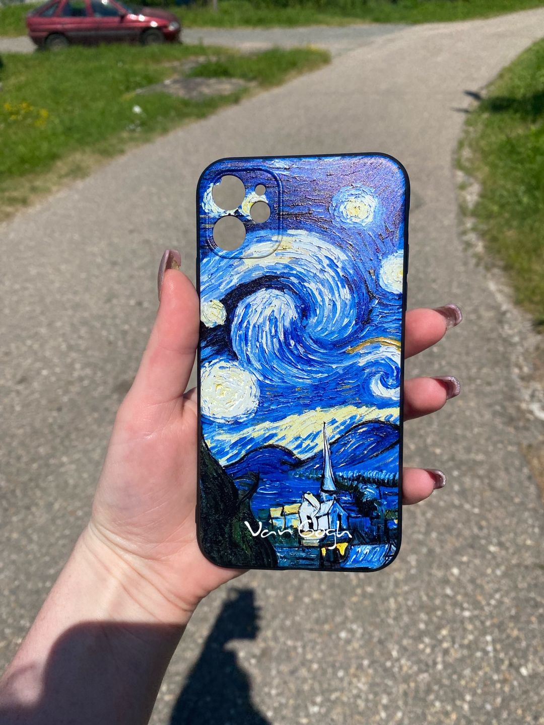 Customer photo review of Van gogh embossed iPhone cases