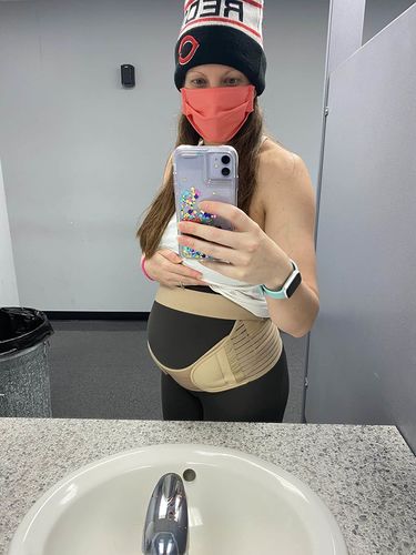 Customer photo review of NovaSupport Adjustable Maternity Belt for Hip, Belly & Back Relief