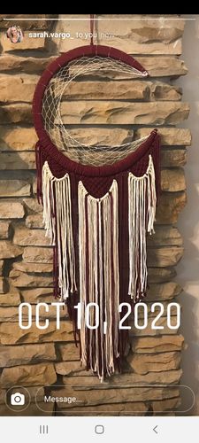 Customer photo review of Large Moon Catcher DIY kit and video tutorial - how to make a macrame wall hanging