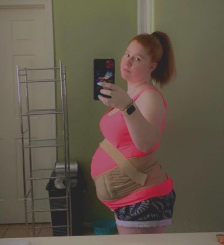 Customer photo review of NovaSupport Adjustable Maternity Belt for Hip, Belly & Back Relief