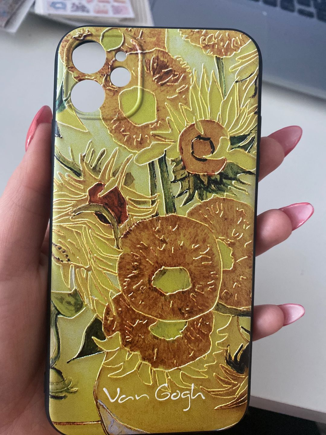 Customer photo review of Van gogh embossed iPhone cases