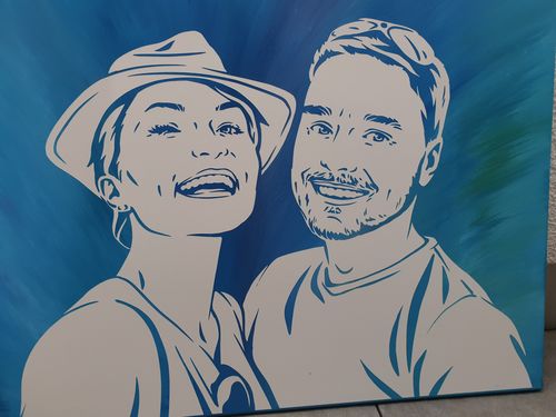 Customer photo review of Porträt auf Leinwand zum Selbermalen