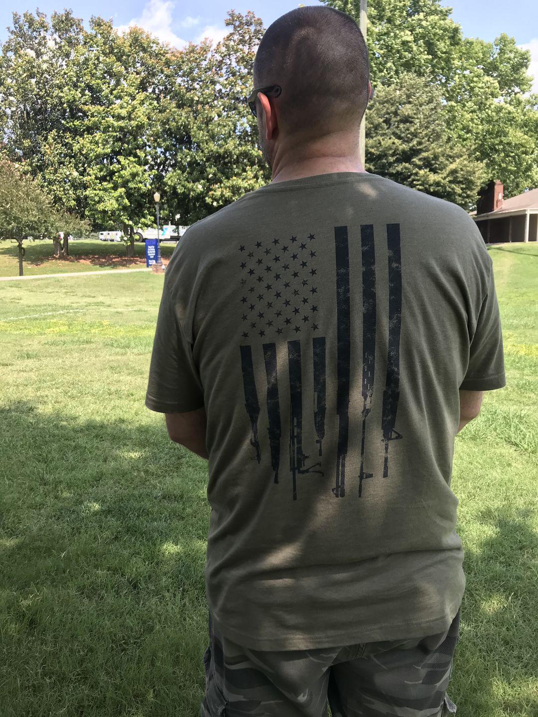 Customer photo review of Firearm Flag Black Print