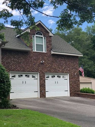 Customer photo review of Decorative Garage Door Hinge and Handle Magnet Accents (6-PC Set)