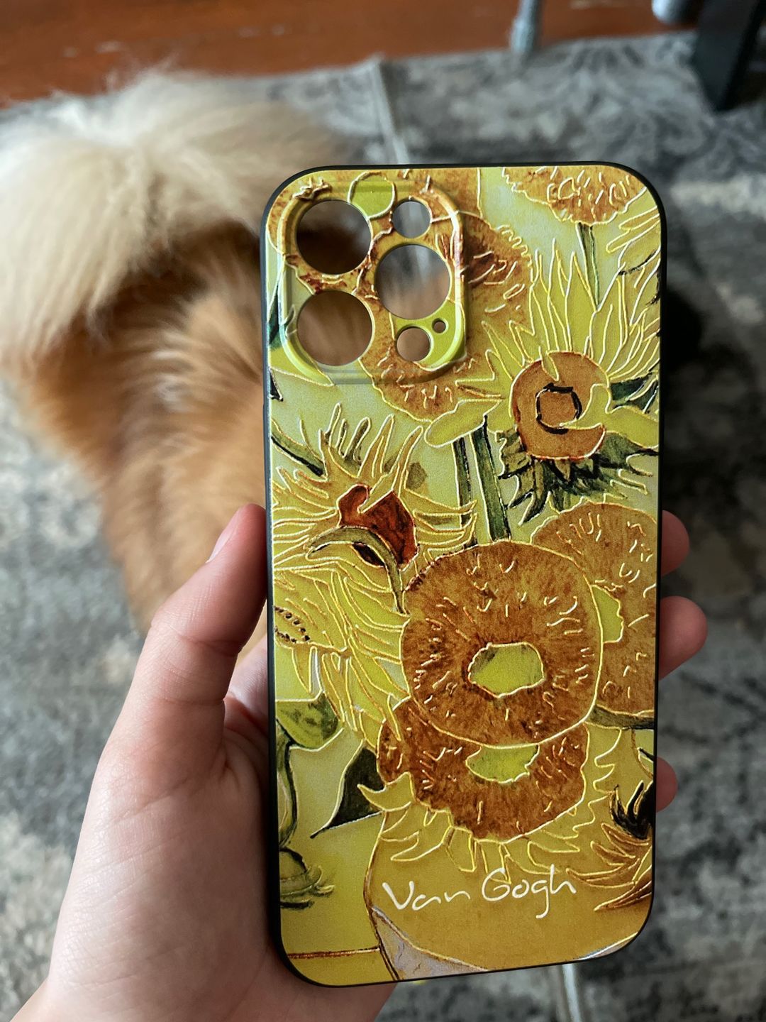 Customer photo review of Van gogh embossed iPhone cases