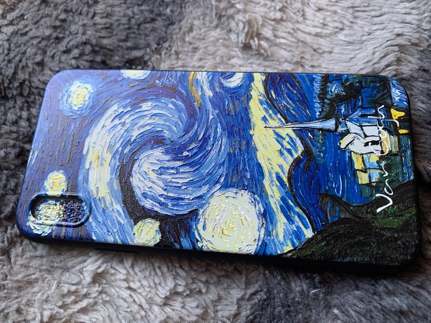 Customer photo review of Van gogh embossed iPhone cases