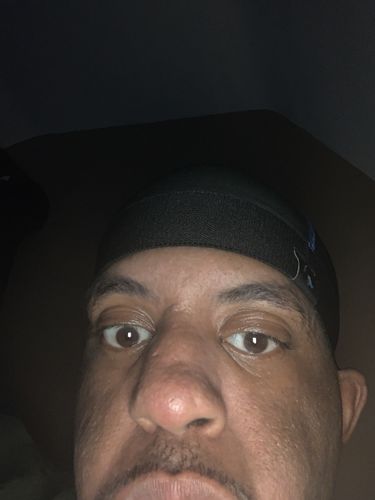 Customer photo review of BLUE ICE CAP SILKYYY AND STRETCHY COMFORTABLE. WAVE CAP.