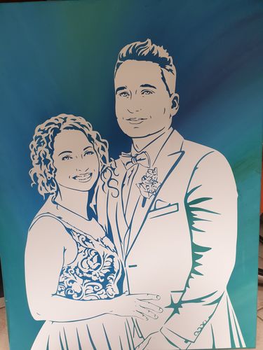 Customer photo review of Porträt auf Leinwand zum Selbermalen