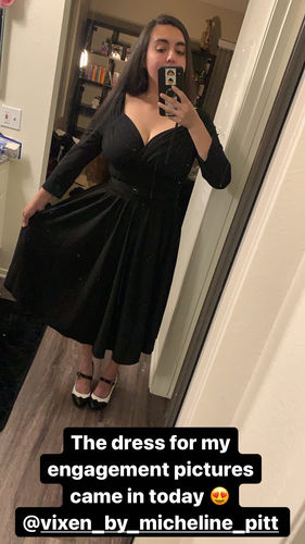 Customer photo review of Starlet Swing Dress in Black - Vixen by Micheline Pitt