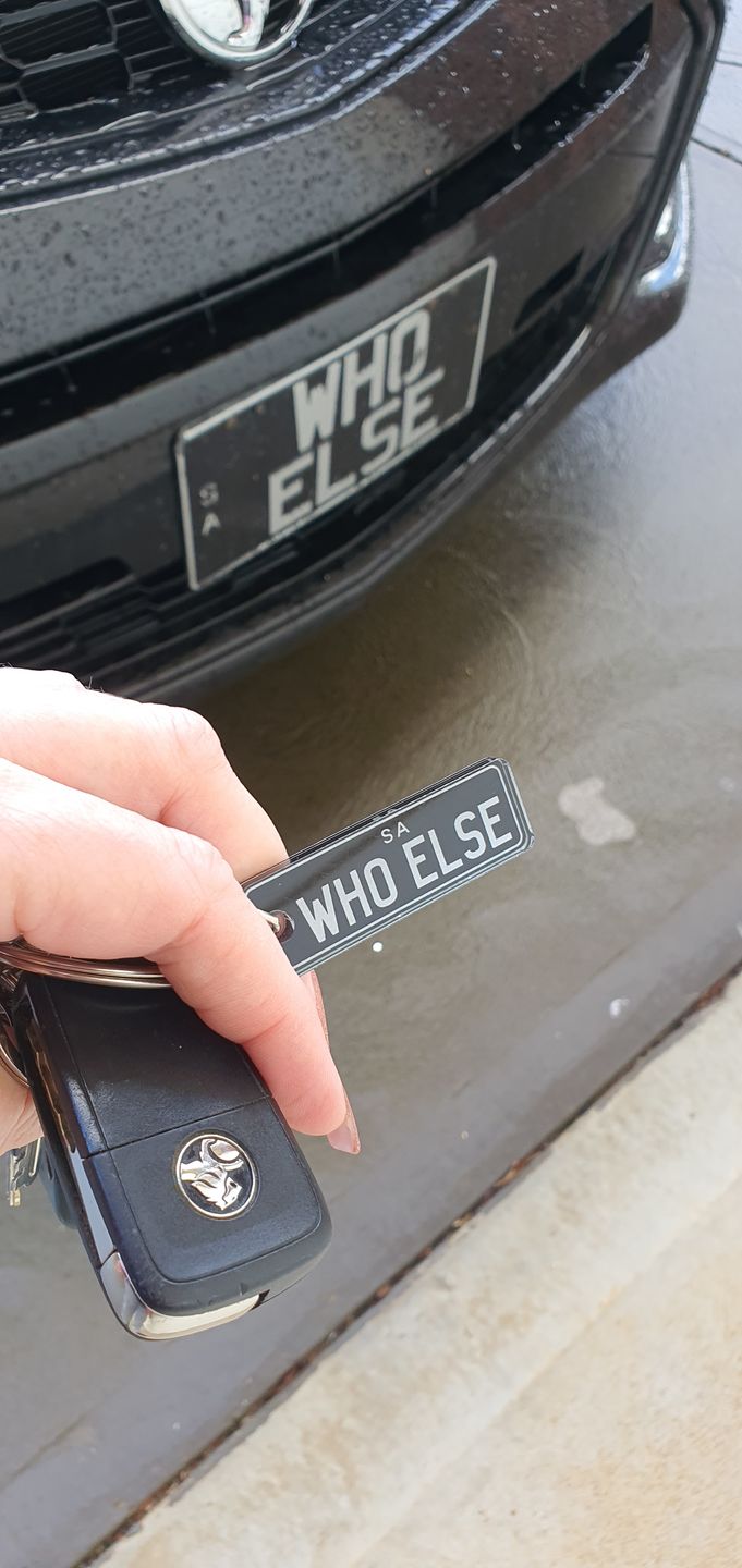 Customer photo review of SA Colour Licence Plate Custom Keychain