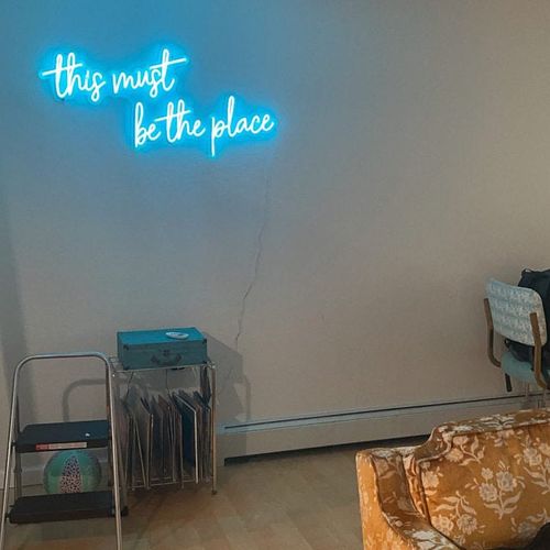 Customer photo review of 'There is a light that never goes out' neon sign
