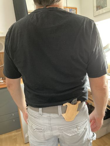 Customer photo review of No.87 | Leather Trapper Knife Sheath (Digital Pattern)