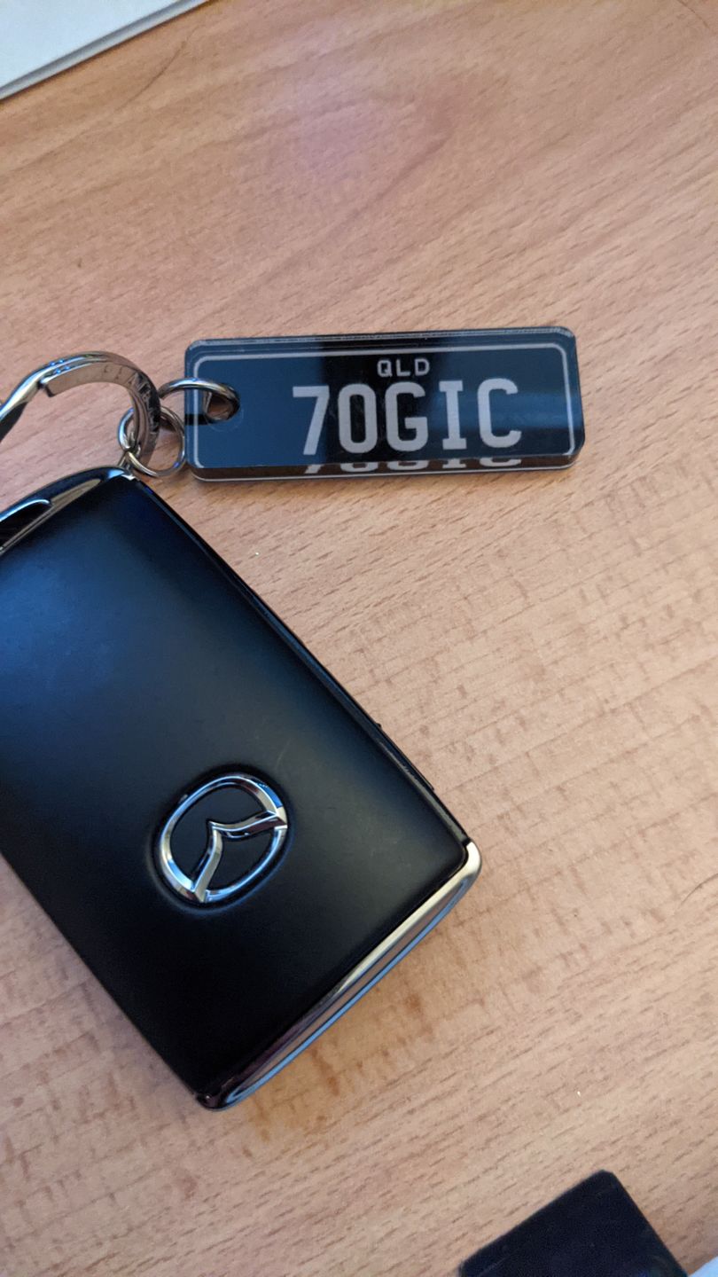 Customer photo review of QLD Classic Licence Plate Custom Keychain