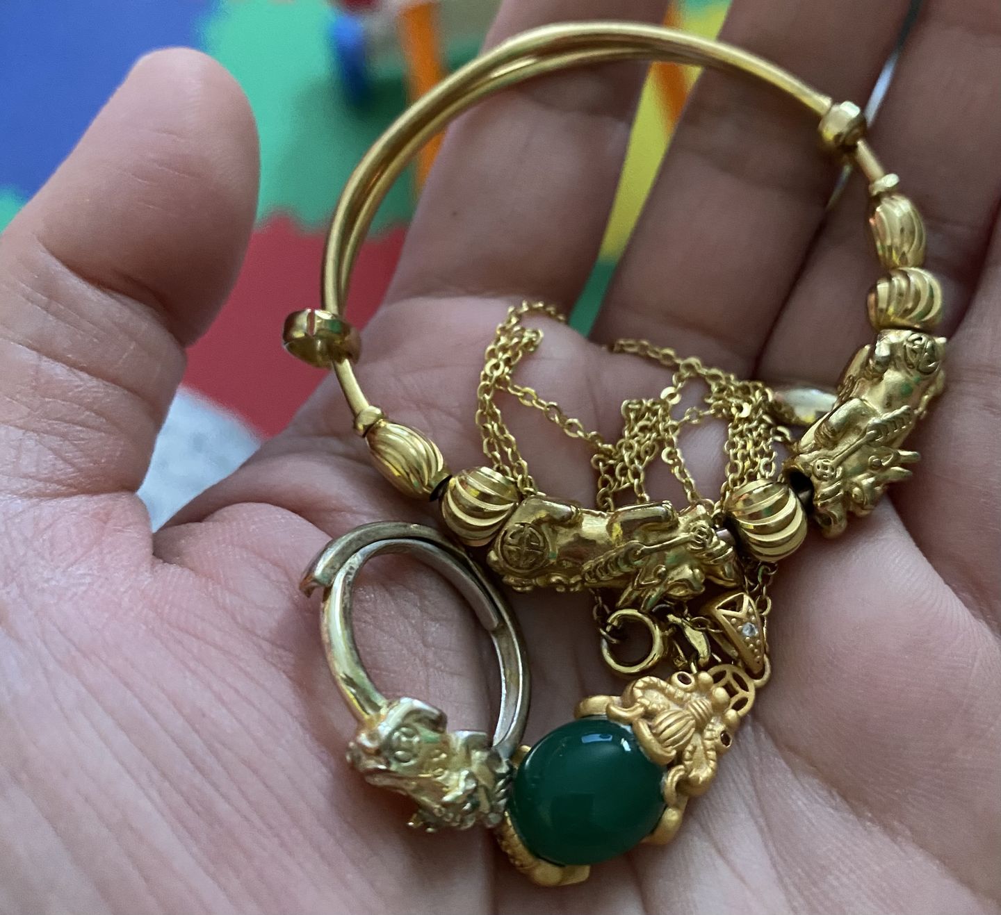 Customer photo review of Adjustable Lucky Gold Piyao Ring
