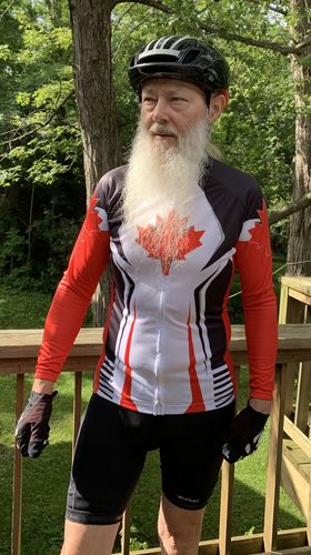 Customer photo review of Canada Red Black & White Long Sleeve Cycling Jersey
