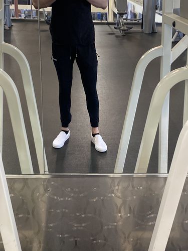 Customer photo review of SHRDD Tapered joggers -Black/White