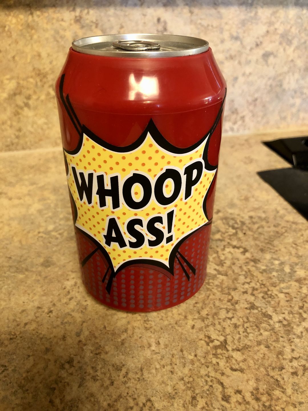 Customer photo review of "Whoop Ass" Beersy Silicone Sleeve Hide-a-Beer Can Cooler
