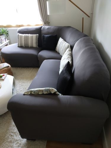 Customer photo review of Gris anthracite - Housses Extensibles de Fauteuil et Canapé - La Maison des Housses