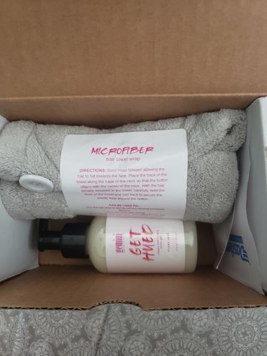 Customer photo review of Microfiber Hair Towel Wrap