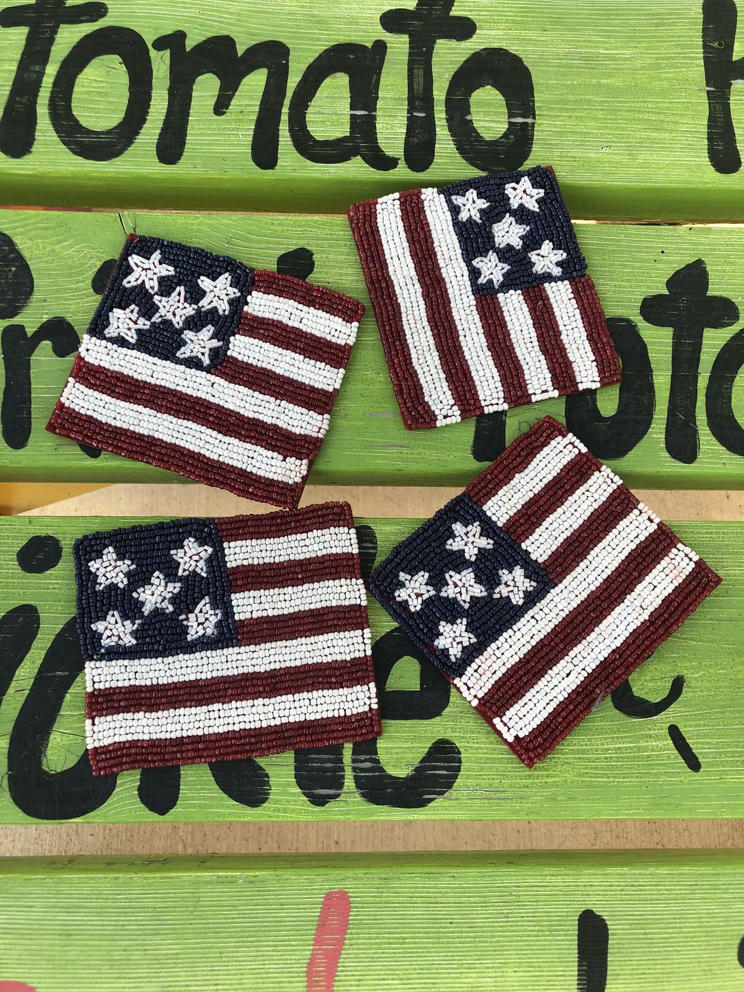 Customer photo review of Old Glory Embroidered Coasters / Set of 4 /  4in. Square
