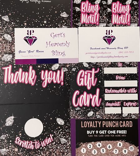 Customer photo review of Customizable Diamond and Rose Gold Glitter Gift Cards