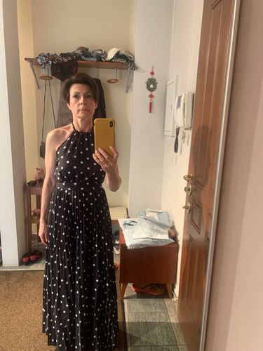 Customer photo review of Fashion polka dot sleeveless dress