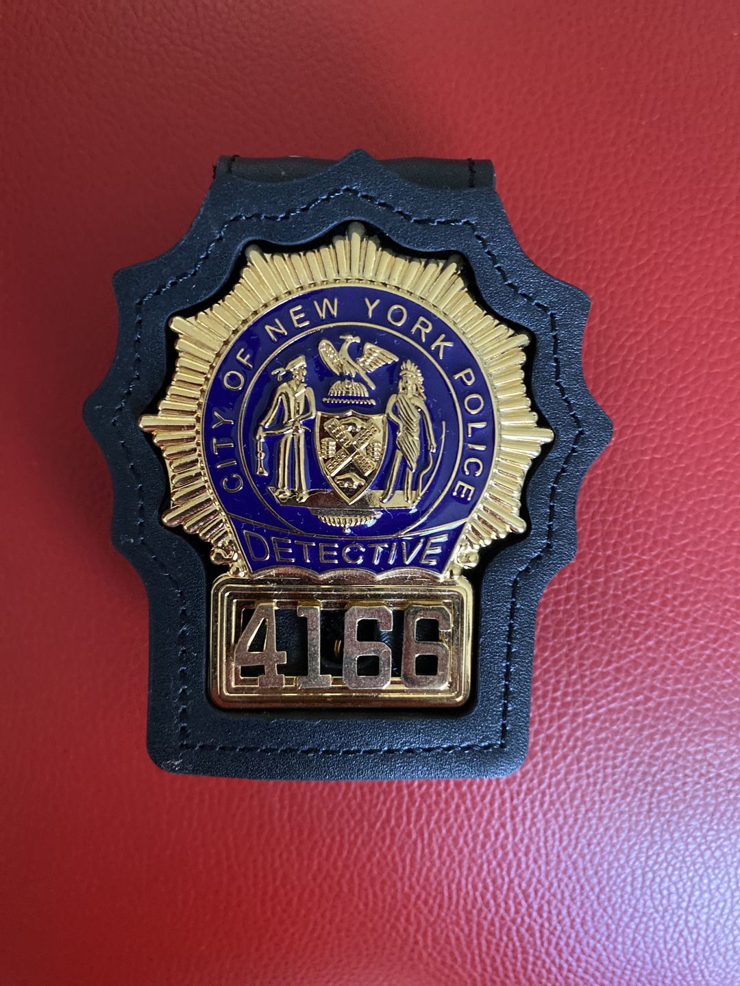 Customer photo review of NY New York Detective Police Badge Replica Movie Props *Customizable Badge Number*