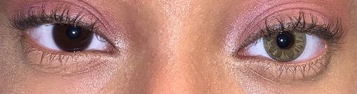Customer photo review of Icoloured® Triple Green Colored Contact Lenses