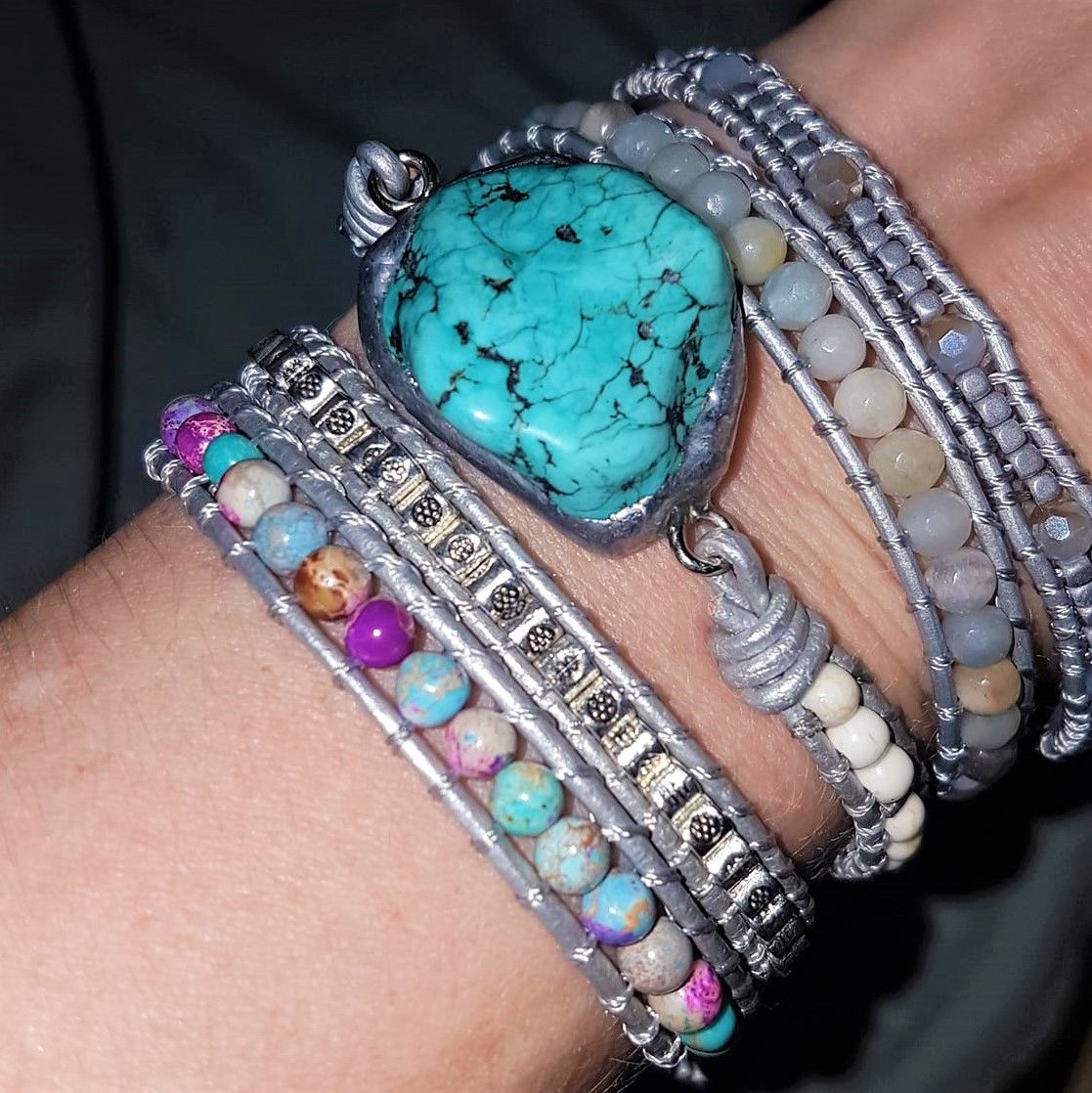 Customer photo review of The Turquoise Protection Wrap Bracelet