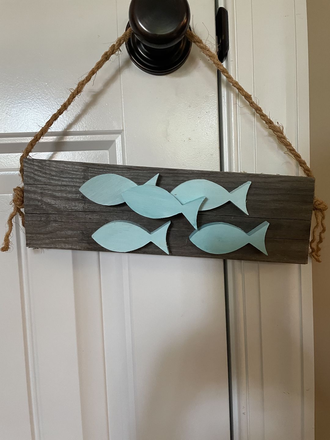 Customer photo review of Unfinished Wooden Fish Shape Silhoutte - Craft- up to 24" DIY