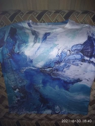 Customer photo review of Short Sleeve Casual Floral-Print  Shirts & Tops