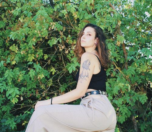 Customer photo review of High waisted hollow out pant