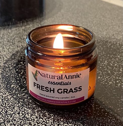 Customer photo review of FRESH GRASS 2 oz Scented Soy Candle